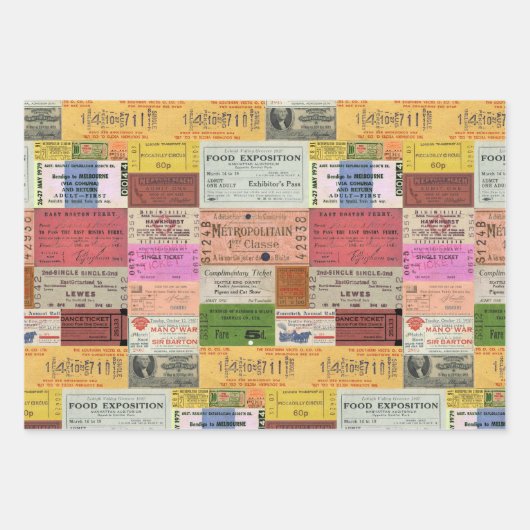  Tickets Collage Decoupage inpakpapier (Voorkant 2)