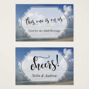 Tickets van de Drink van het Beach-Thleed Wedding Visitekaartje