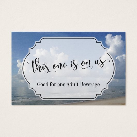 Tickets van de Drink van het Beach-Thleed Wedding Visitekaartje (Voorkant)