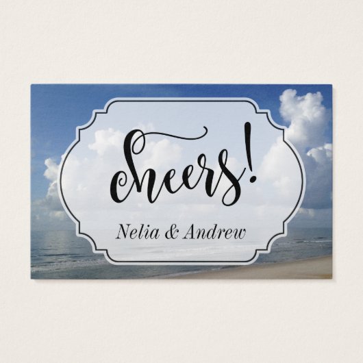 Tickets van de Drink van het Beach-Thleed Wedding Visitekaartje (Achterkant)