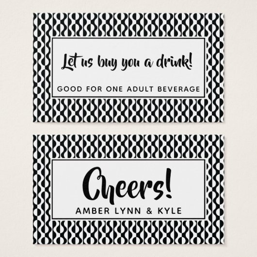 Tickets van het zwarte & Witte Retropatrospatroon Visitekaartje (Voorkant /achterkant)