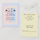 Tickets van Twin Boy and Girl Diaper Raffle Informatiekaartje (Voorkant / Achterkant)