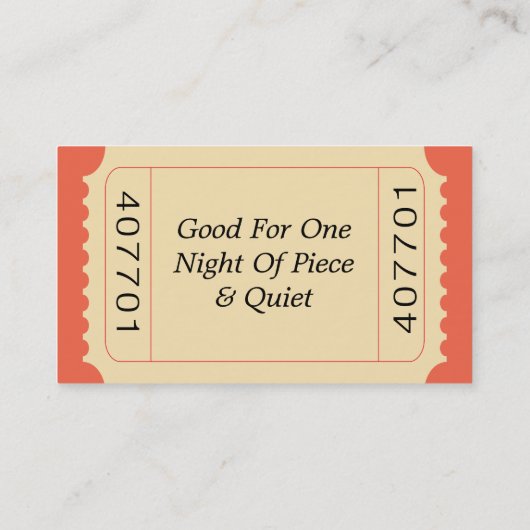 Tickets Visitekaartje (Achterkant)