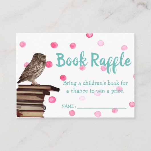 Tickets voor Baby showers boeken van Cute Owl Raff Informatiekaartje (Voorkant)