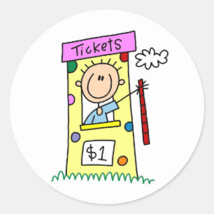 Tickets voor de Fair Stick Figuur Sticker