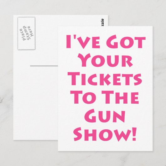 Tickets voor het pistool show! briefkaart (Voorkant / Achterkant)