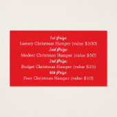 Tickets voor kerstfeestjes met magie visitekaartje (Achterkant)