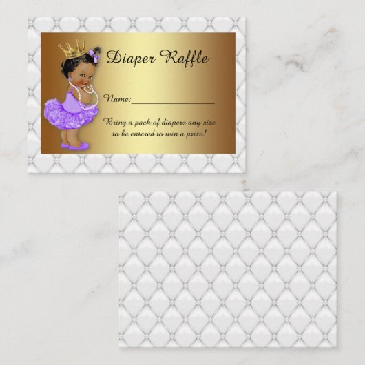 Tickets voor Little Princess Diaper Raffle, Baleri Informatiekaartje (Voorkant / Achterkant)