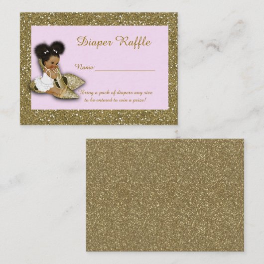 Tickets voor Little Princess Diaper Raffle, Etnic Informatiekaartje (Voorkant / Achterkant)