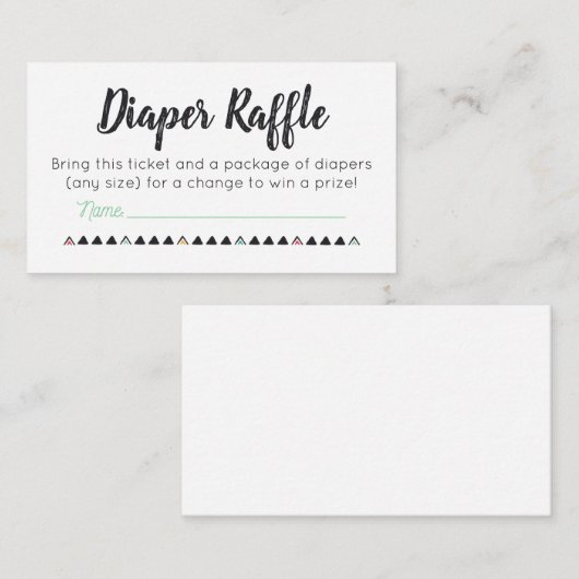 Tickets voor luidere Raffle Informatiekaartje (Voorkant / Achterkant)