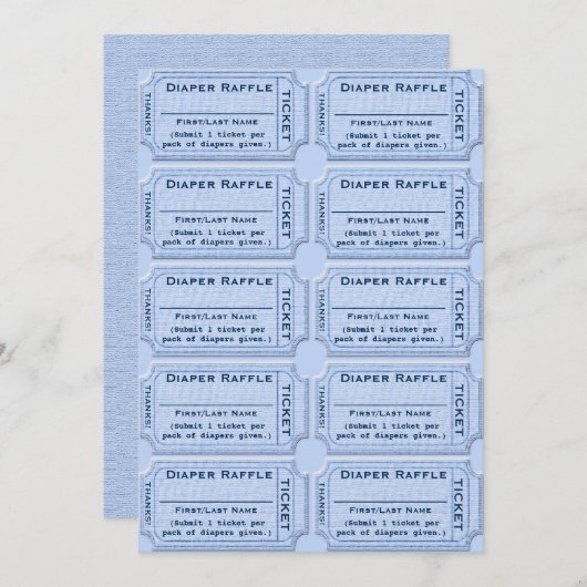 Tickets voor luidere Raffle Kaart (Voorkant / Achterkant)