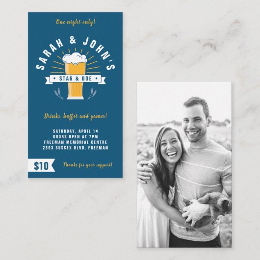 Tickets voor staarten en onkruid - Beer Stein (Voorkant / Achterkant)