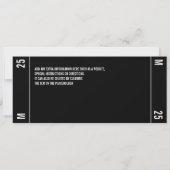 Ticketstompje Witte Gebied Feest Kaart (Achterkant)