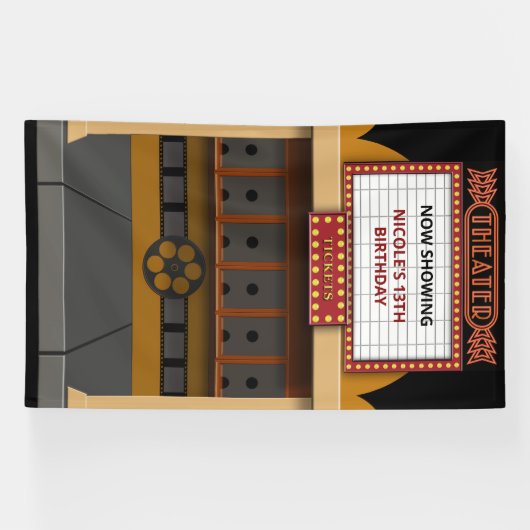 Ticketvenster Movie Theater Marquee Spandoek (Horizontaal)
