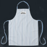 Ticking Stripe Vintage Farmhouse Blue Schort<br><div class="desc">Vintage Farmhouse Ticking Stripe Apron. This all over print apron will look lovely whether you're wearing it in the kitchen to cook or it's hanging on a hook waiting for you to need it. This simple design adds a touch of charm to your kitchen decor while giving you full coverage...</div>