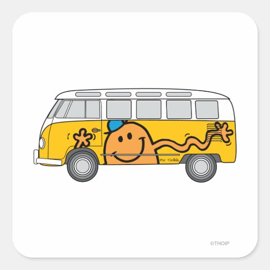 Tickle Bus Vierkante Sticker (Voorkant)
