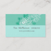 Tickle me!  Zee Green Mint Peacock Festive Visitekaartje (Achterkant)
