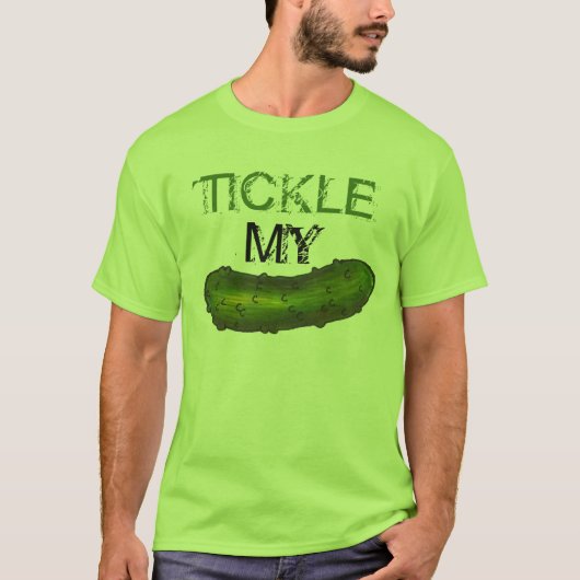 Tickle My Pickle Funny Foodie Green Kosher Dill T-shirt (Voorkant)