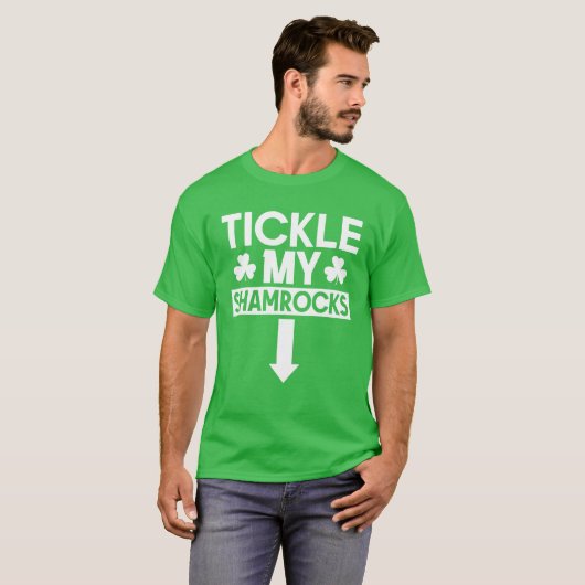 Tickle My Shamrocks St Patricks Day Irish Adult Hu T-shirt (Voorkant volledig)