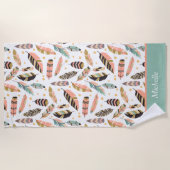 Tickle Pattern Boho Feather Strandlaken (Voorkant)