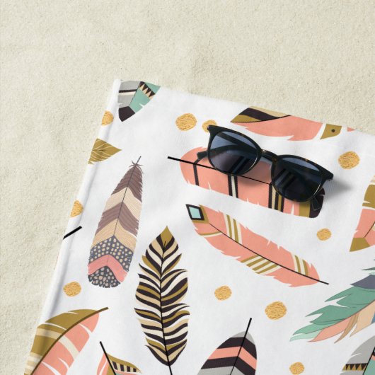 Tickle Pattern Boho Feather Strandlaken (In situ)