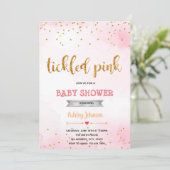 Tickle roze confetti-uitnodiging kaart (Staand voorkant)