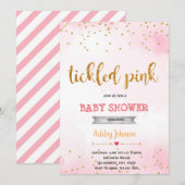 Tickle roze confetti-uitnodiging kaart (Voorkant / Achterkant)