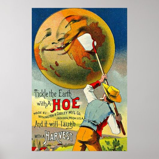 Tickle the Earth - Victoriaans handelskaart Poster (Voorkant)