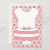 Tickled Pink Baby shower Invitation, Faux Glitter Kaart (Achterkant)