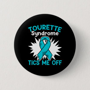 Ticks me uit Blauwgroen Ribbon Tourette Syndrome A Ronde Button 5,7 Cm
