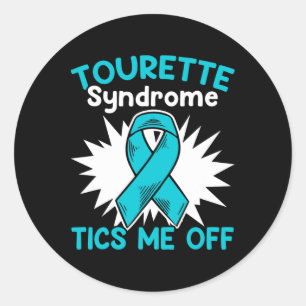 Ticks me uit Blauwgroen Ribbon Tourette Syndrome A Ronde Sticker