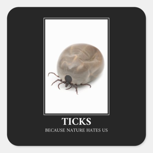 Ticks omdat Natuur ons haat - parasietenvun Vierkante Sticker (Voorkant)