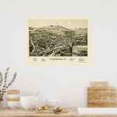 Ticonderoga, NY Panoramic Map - 1891 Poster (Keuken)
