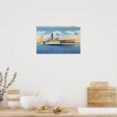Ticonderoga Steamer die Port Burlington verlaat, Poster (Keuken)