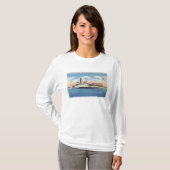 Ticonderoga Steamer die Port Burlington verlaat, T-shirt (Voorkant volledig)