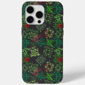 tictactoe pattern.GREEN.B2 DGrey BG Case-Mate iPhone Case (Achterkant)