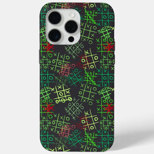 tictactoe pattern.GREEN.B2 DGrey BG Case-Mate iPhone Case (Achterkant)