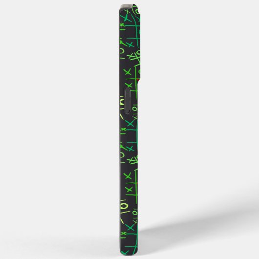 tictactoe pattern.GREEN.B2 DGrey BG Case-Mate iPhone Case (Achterkant / Rechts)