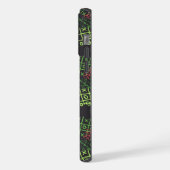 tictactoe pattern.GREEN.B2 DGrey BG iPhone Hoesje (Linkerkant)
