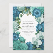 Tidal Blue, Seafoam Drift & Cloud Mint Trouwkaart Kaart (Voorkant)