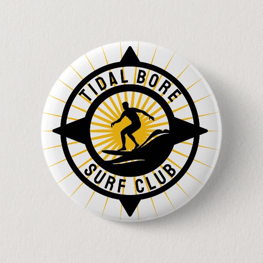 Tidal Bore Surf Club Ronde Button 5,7 Cm (Voorkant)