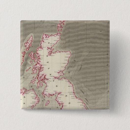 Tidal Chart British Zeeen Vierkante Button 5,1 Cm (Voorkant)