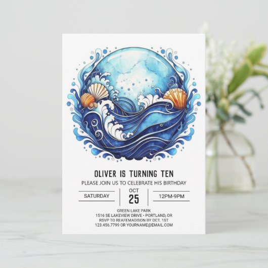 Tidal Coastal Kids Verjaardag Kaart (Staand voorkant)