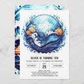 Tidal Coastal Kids Verjaardag Kaart (Voorkant / Achterkant)