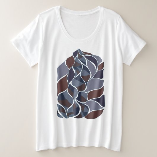 Tidal Echoes – Abstract Earth-Tone Art Tee | KRAAL Grote Maat T-shirt (Design voorkant)