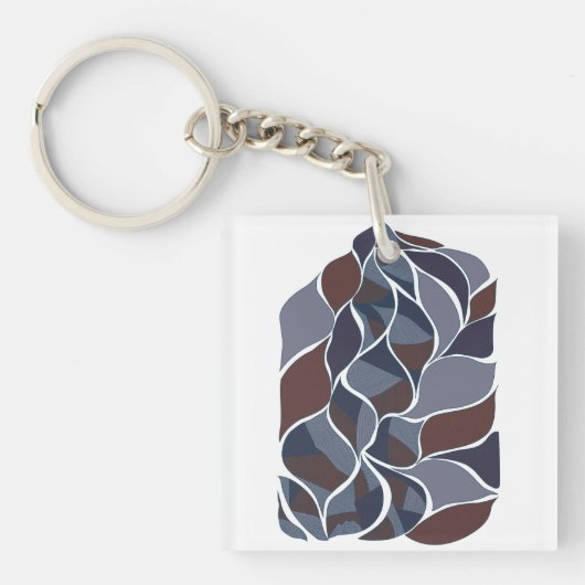 Tidal Echoes – Abstract Earth-Tone Art Tee | KRAAL Sleutelhanger (voorkant)