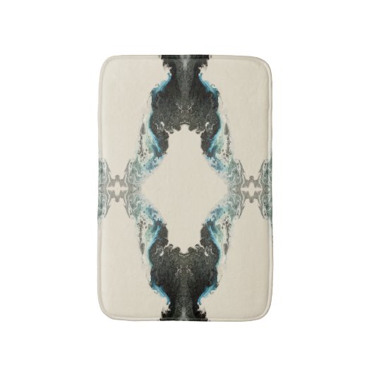 Tidal Echoes — Abstract Fluid Ink Pattern Badmat (Voorkant Verticaal)