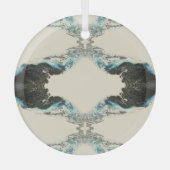Tidal Echoes — Abstract Fluid Ink Pattern Glas Ornament (Voorkant)