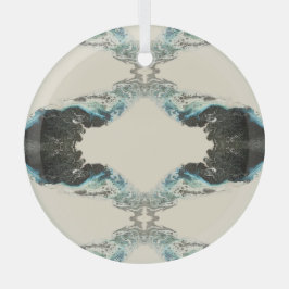 Tidal Echoes — Abstract Fluid Ink Pattern Glas Ornament