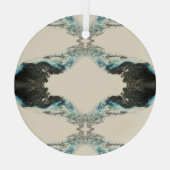 Tidal Echoes — Abstract Fluid Ink Pattern Glas Ornament (Achterkant)